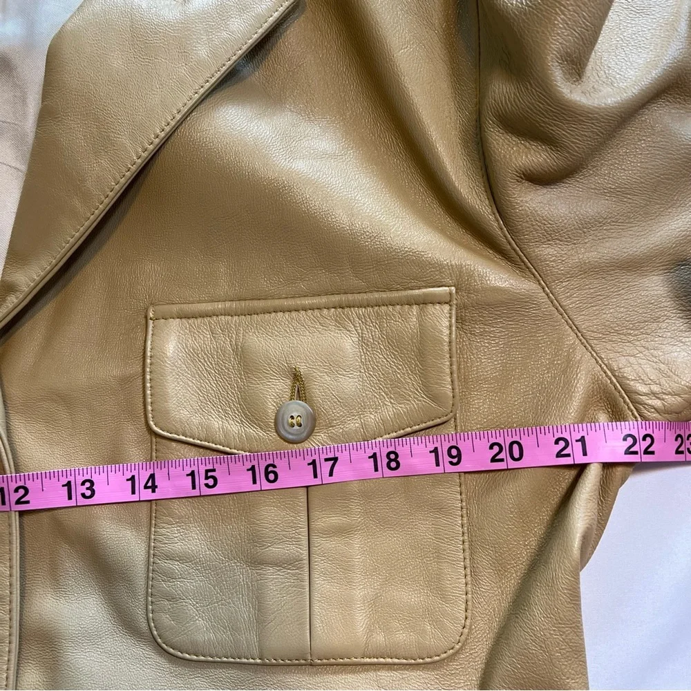 🎉HP🎉 Vintage Industria Soft Leather Utility Driving Coat Italy Jacket Size 46 - Picture 9 of 11